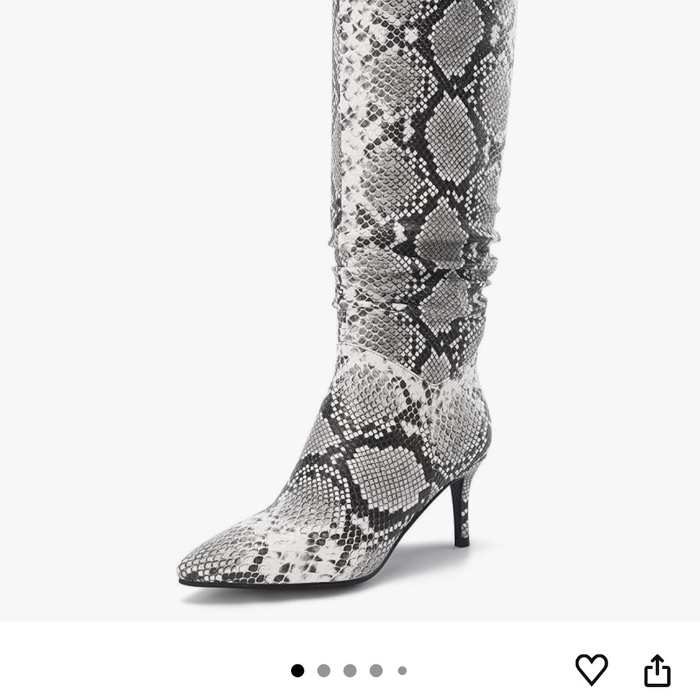 Feetquake Snakeskin Heeled Boots